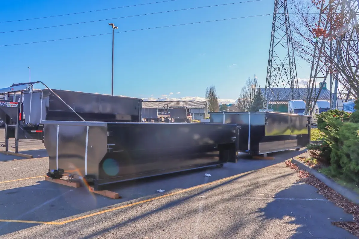 Roll-off dumpster ready for waste disposal at job site for Commercial Dumpster Rental in Glendale